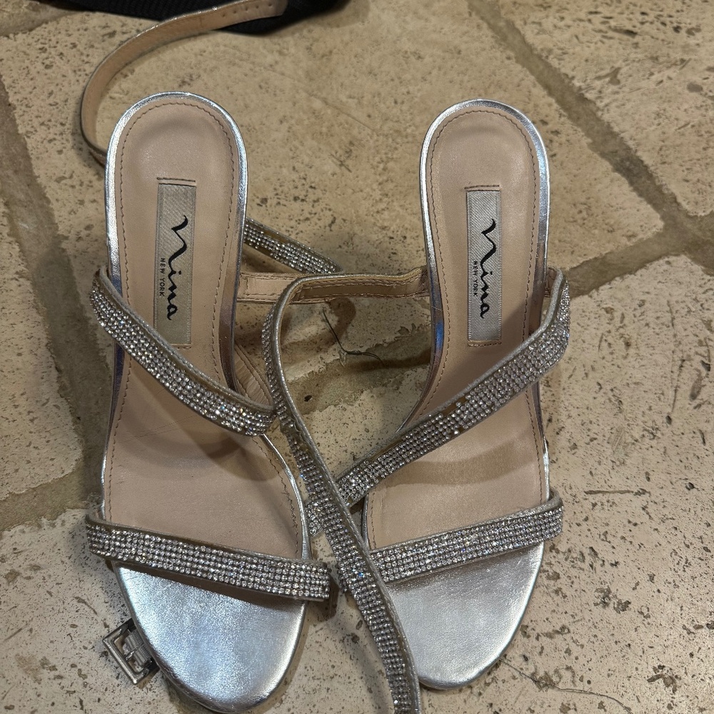Nina silver heels